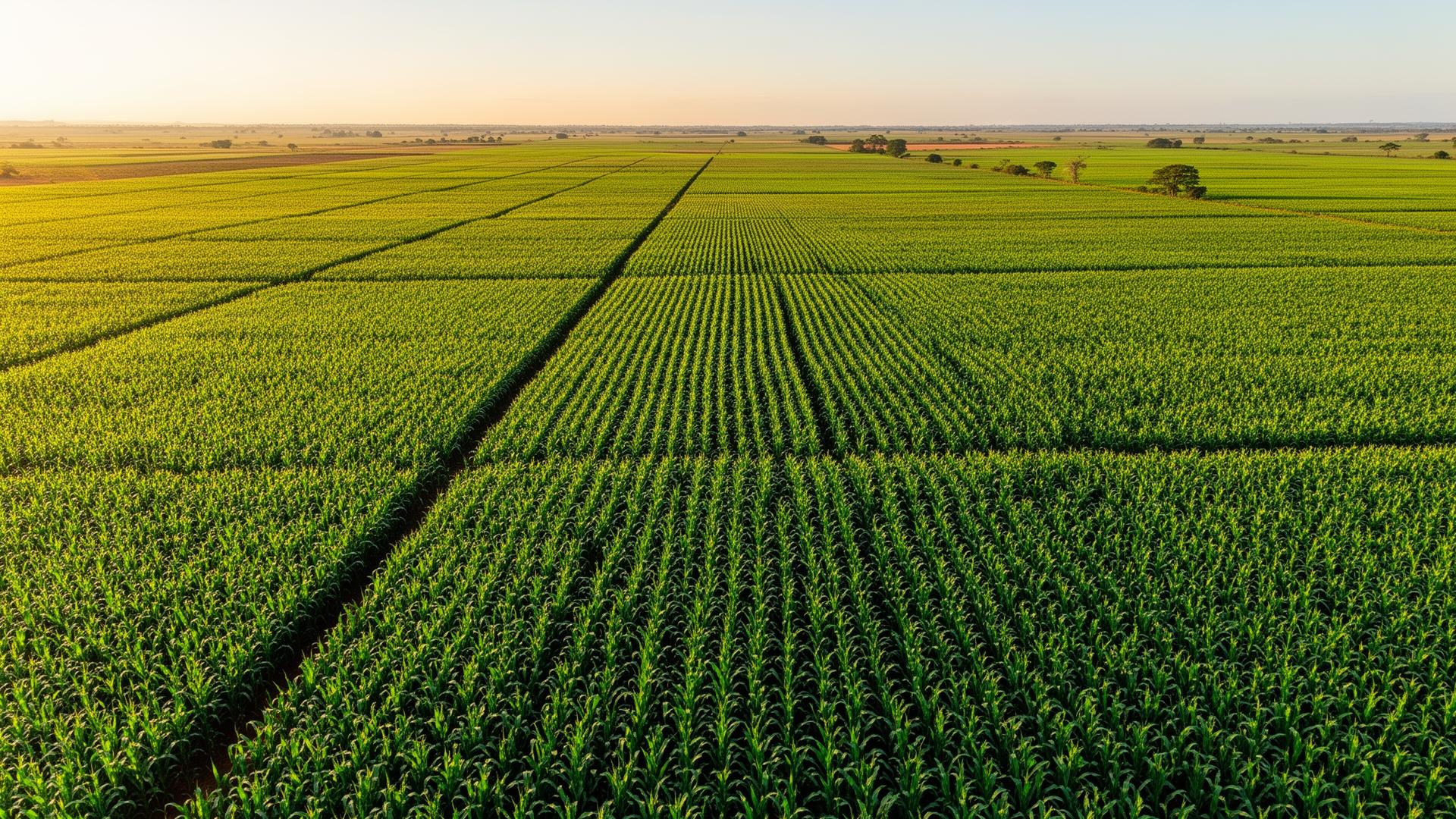 Vista aérea de lavoura de soja no Brasil